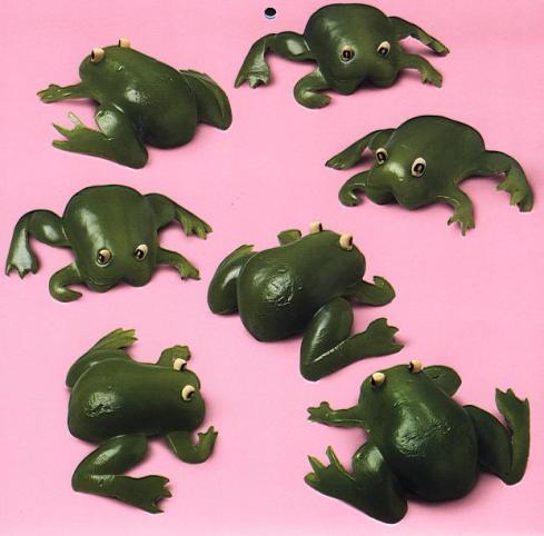 frogs green pepers vegetable art